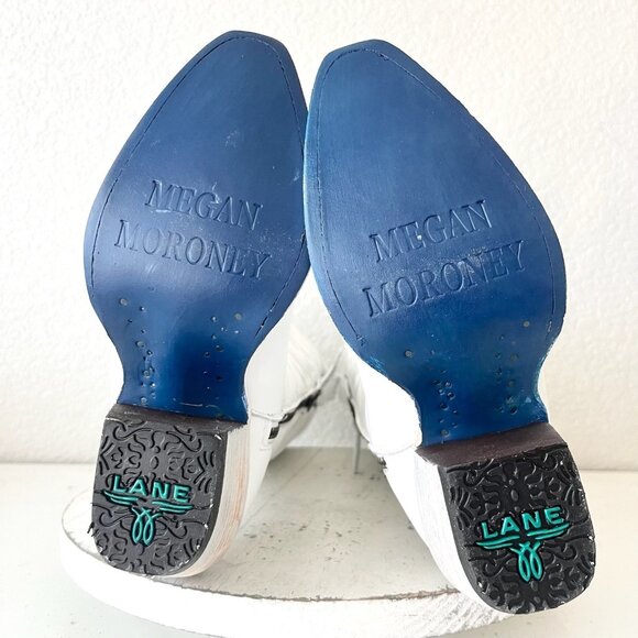 Lane MEGAN MORONEY Smokeshow Womens Cowboy Boots 5 White Western Cowgirl Tall - Picture 8 of 12